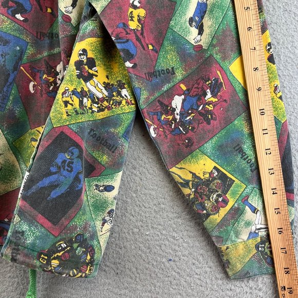 Vintage 1980s Youth Boy BYO Byo Boy American football all over print shirt Mediu - Picture 8 of 9